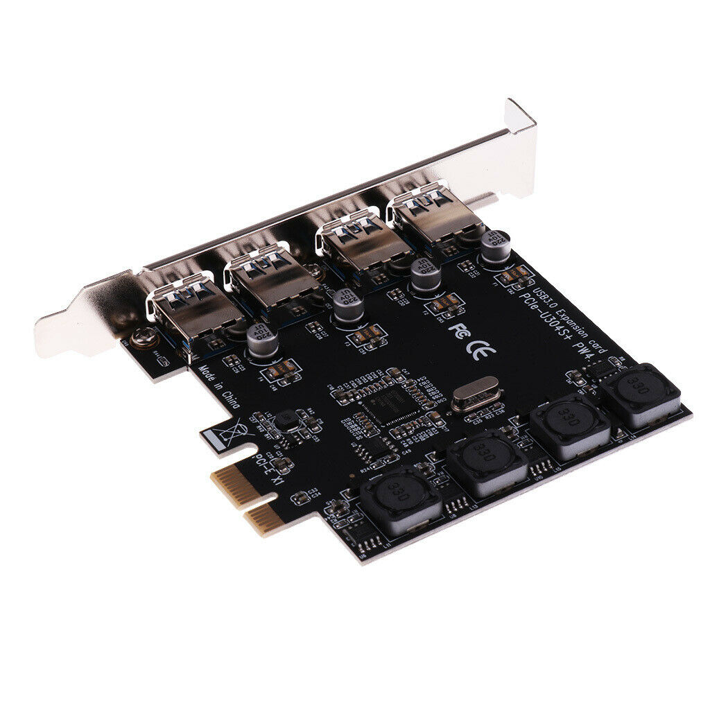 PCI-E PCI Express to 4 Port USB3.0 USB 3.0 Hub Controller-Card Adapter 5Gbps