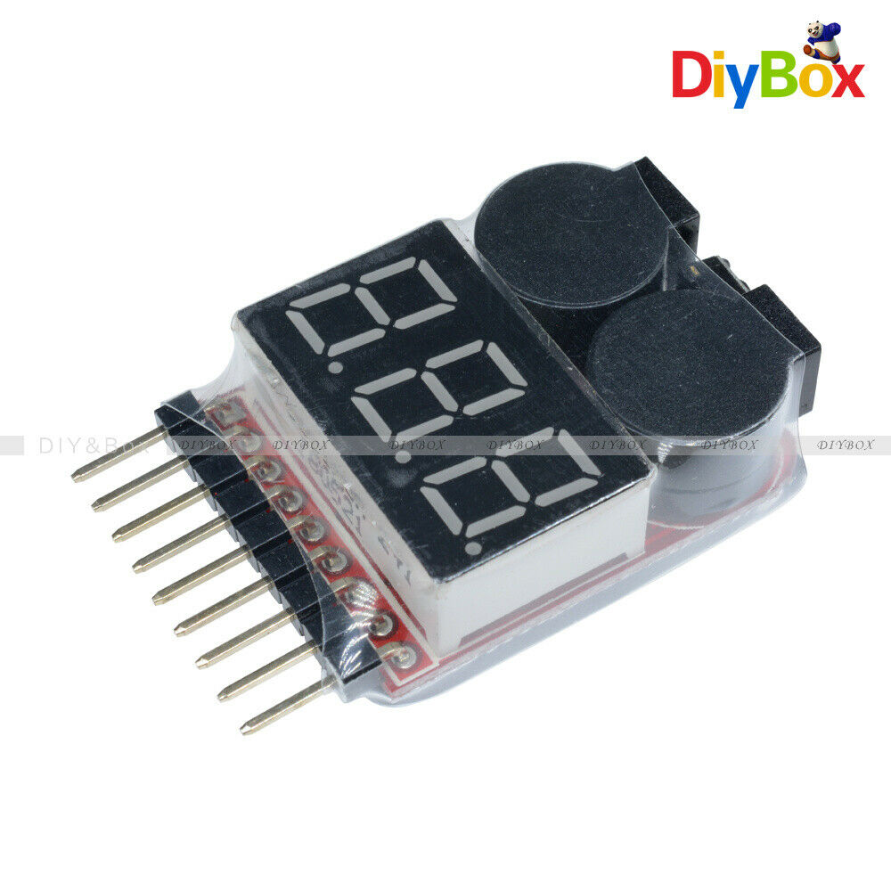 2 In1 Indicator 1-8S Lipo Li-ion Battery Voltage Tester Low Voltage Buzzer Alarm