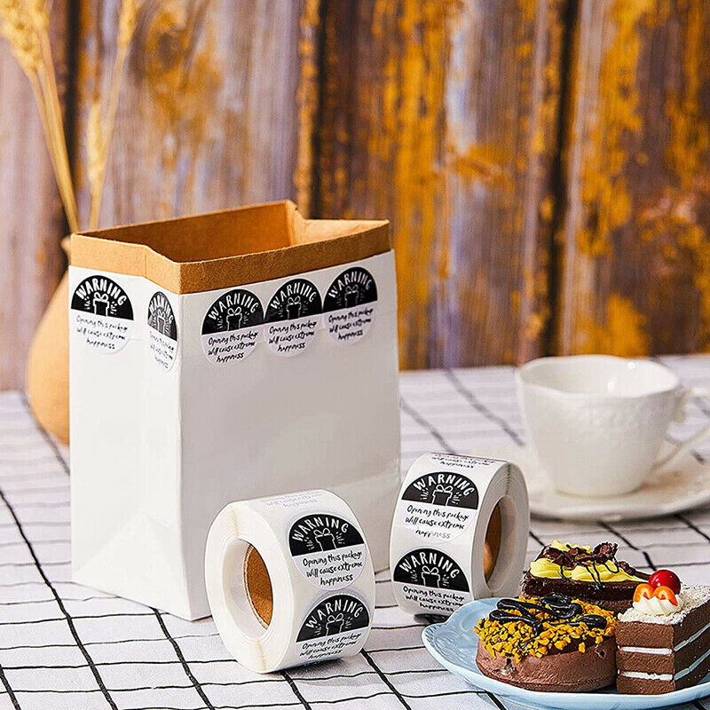 500pcs Black White Adorable Warning Sricker Labels Happiness Labels for Busin DF