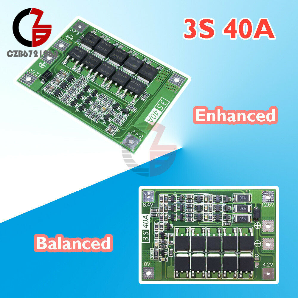 18650 3S 40A 11.1V 12.6V FBMS Protection Board Lithium Battery or Drill Motor