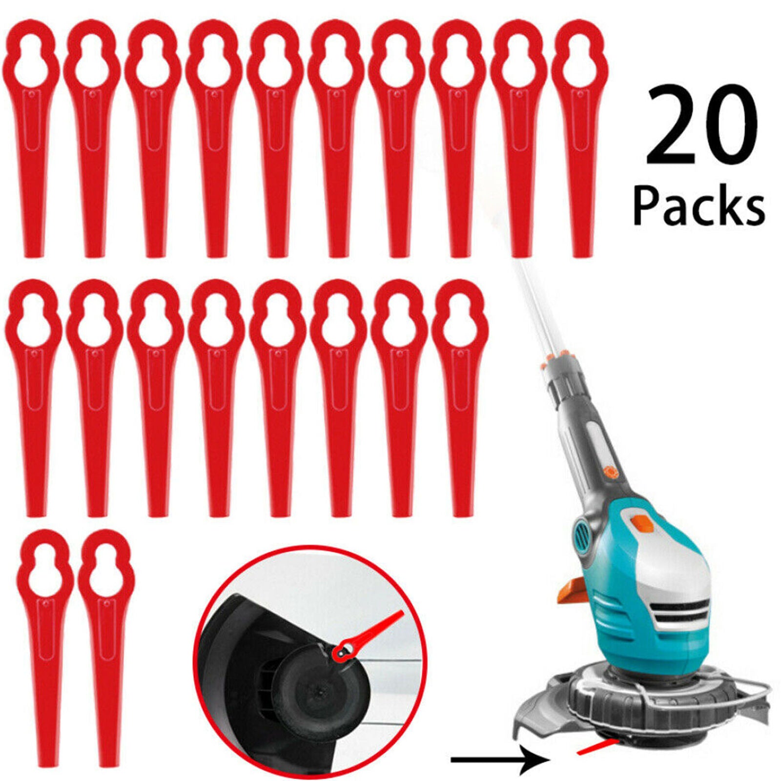 20pcs Piece Replacement Plastic Blades for ART 26 Li Cordless Grass Trimmer AC