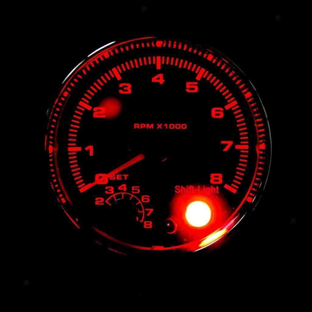 3.75 Inch Black Face Car Tachometer Tacho Gauge W/ Shift Light 0-8000RPM