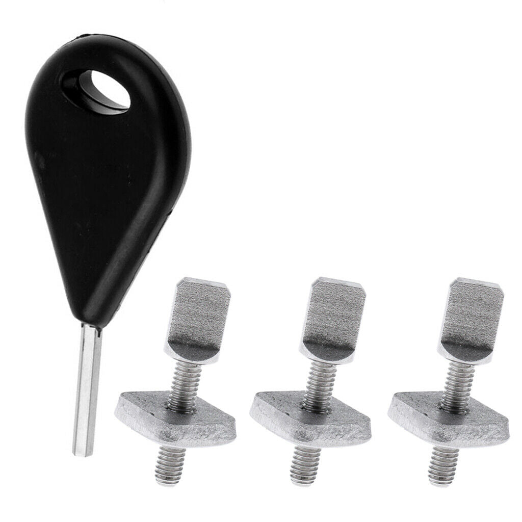 3x Stainless Steel Fin Screw Bolt with Fin Key - Solid & Practical - Perfect for