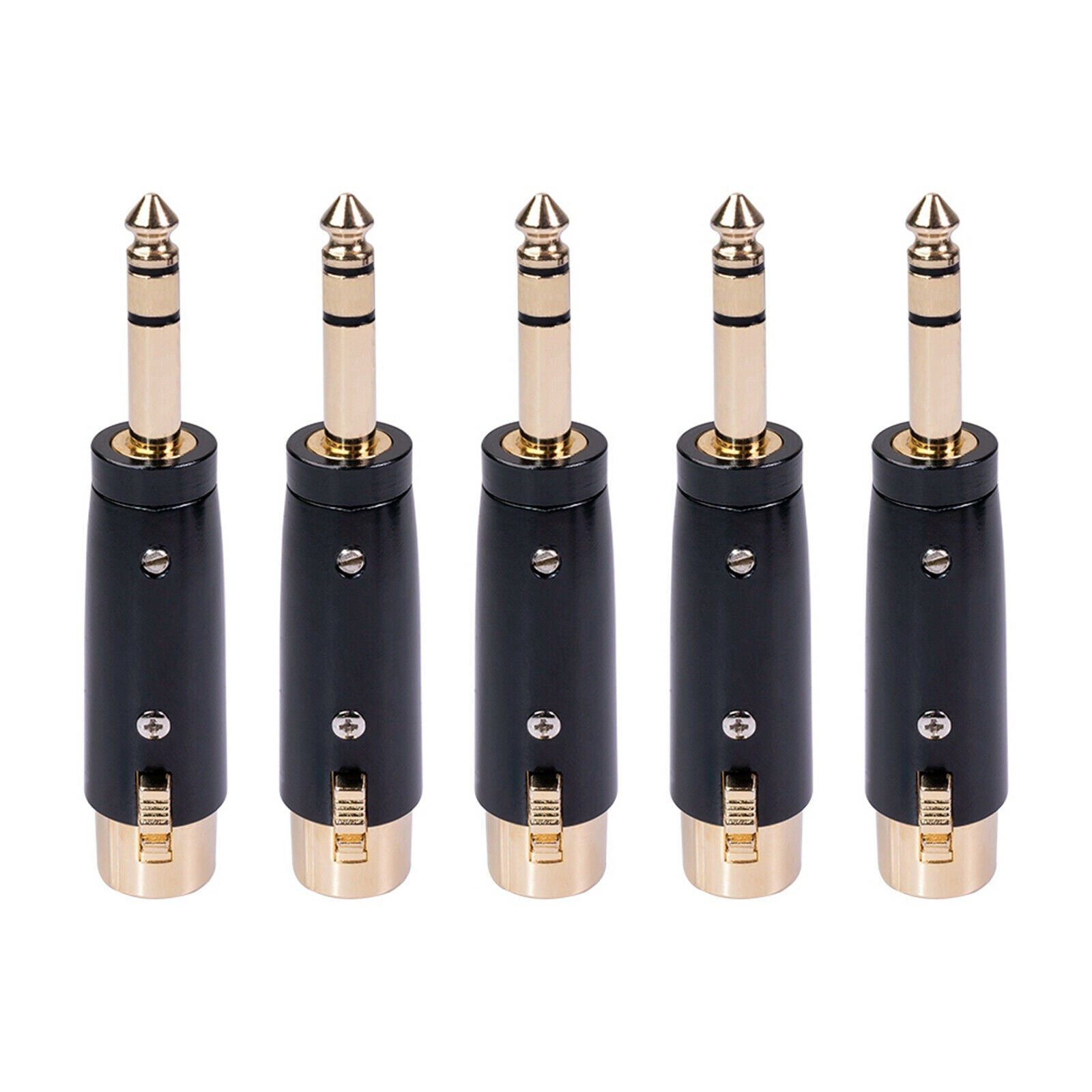 2x 3pin XLR Female to 1/4" 6.35mm Stereo Male Audio Cable Microphone Adapters