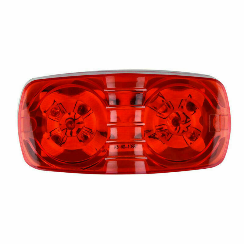 4x Trailer Marker LED Light Double Bullseye 10 Diodes Clearance Lamp Red /Amber