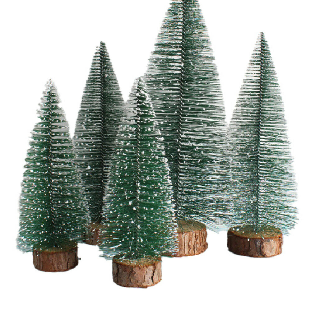 5x Mini Artificial Christmas Tree Frosted Pine Tree White Cedar for Office Decor