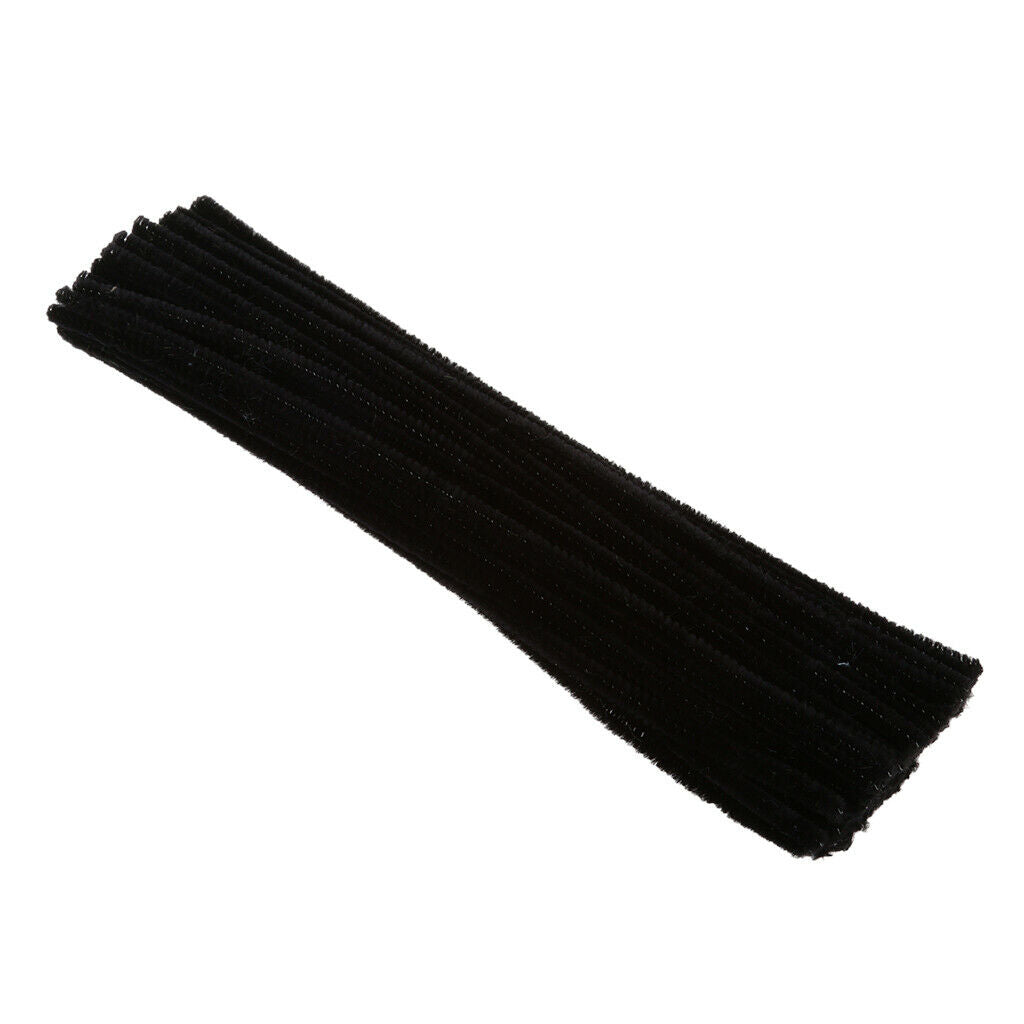 100pcs Shilly-stick Chenille Stems Pipe Cleaners Kids Baby DIY Toys Black