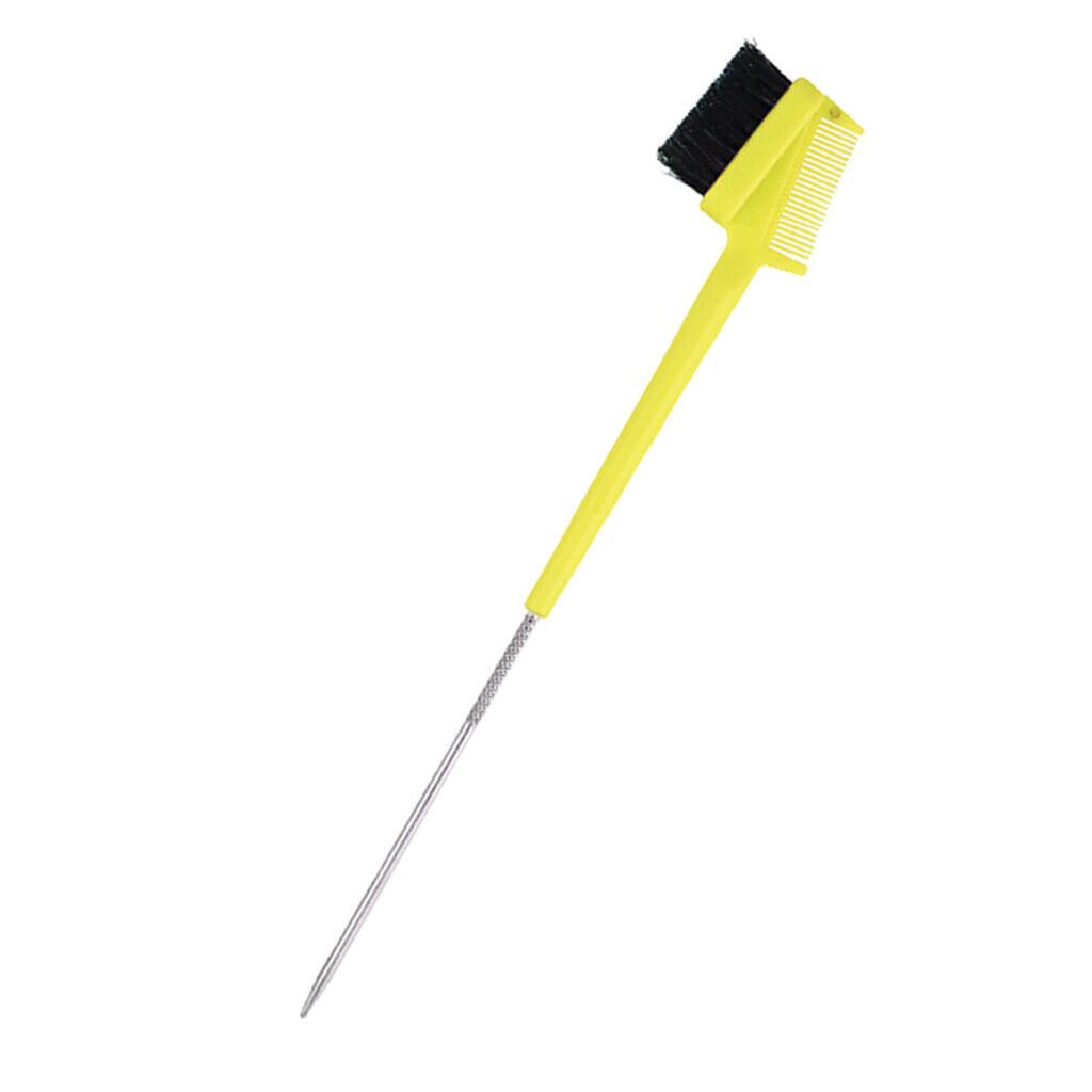 Eyebrow Eyelash Comb Brow Brush Beauty Makeup Hair Edge Comb Yellow