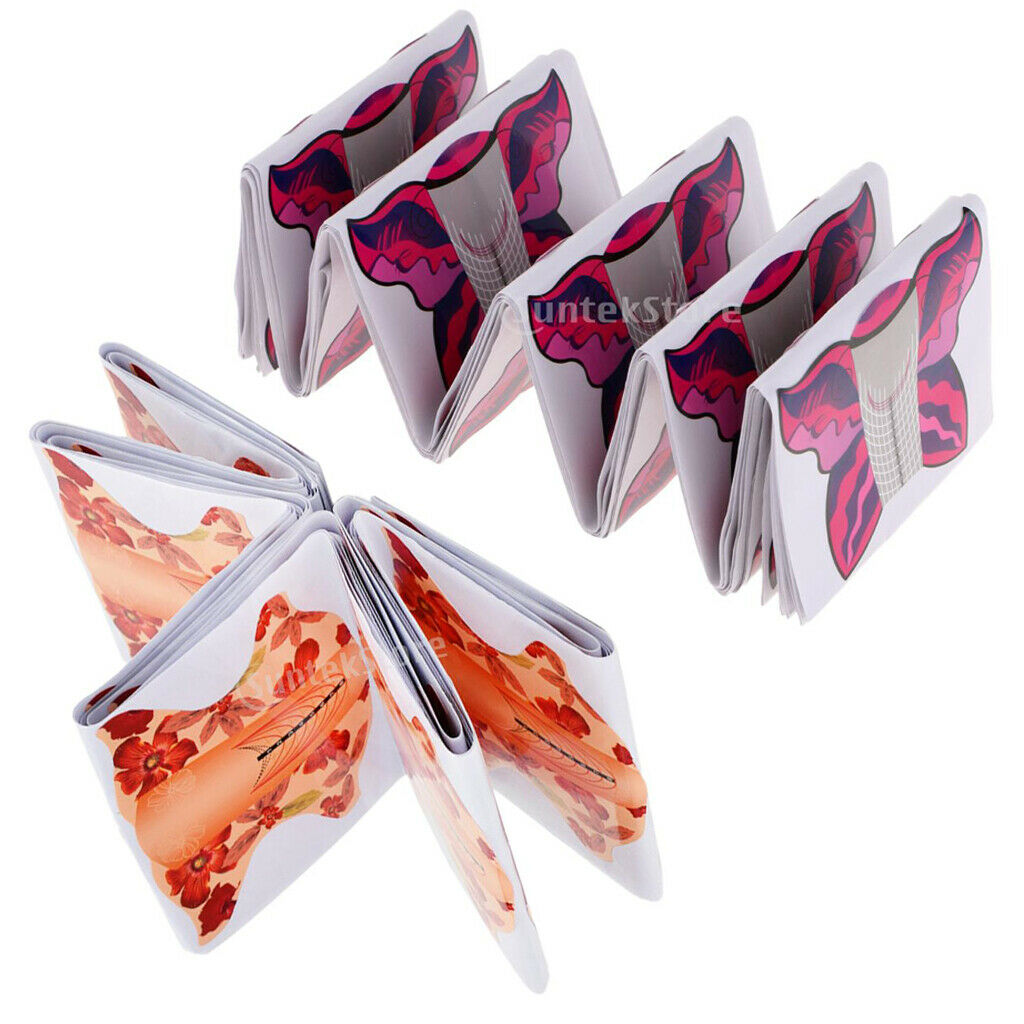 200pcs Square Nail Art Tips Extension Guide Form Stickers For Acrylic UV Gels