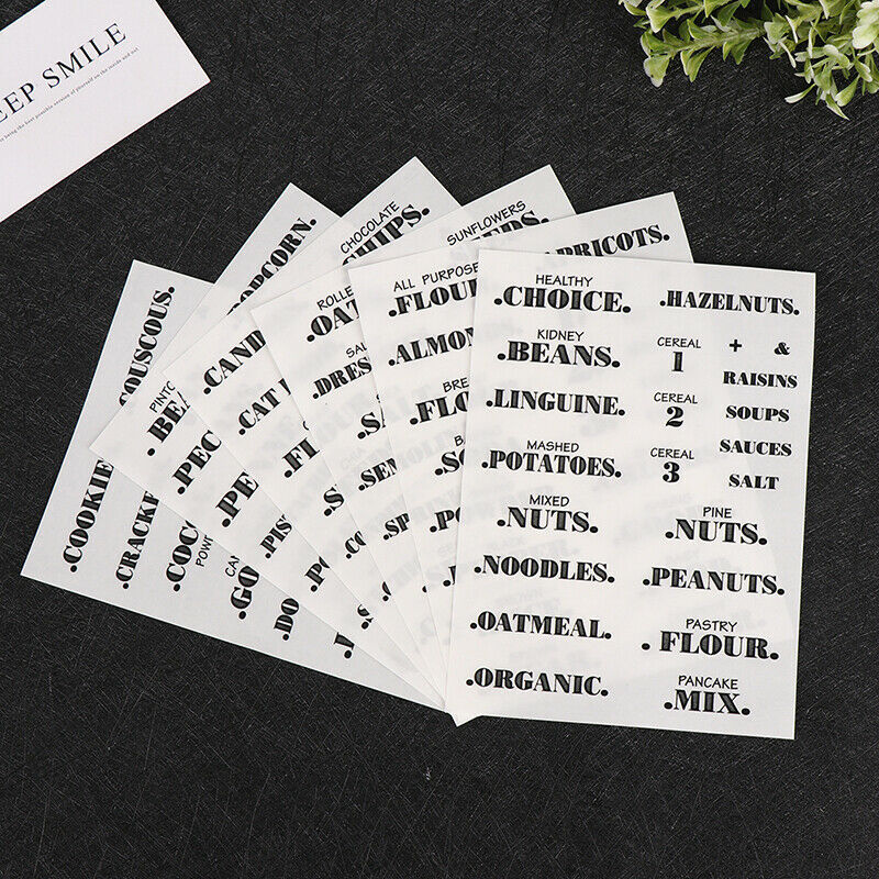 132PCS Kitchen Food Pantry Labels Preprinted Stickers Food Jar Label StickerFCA