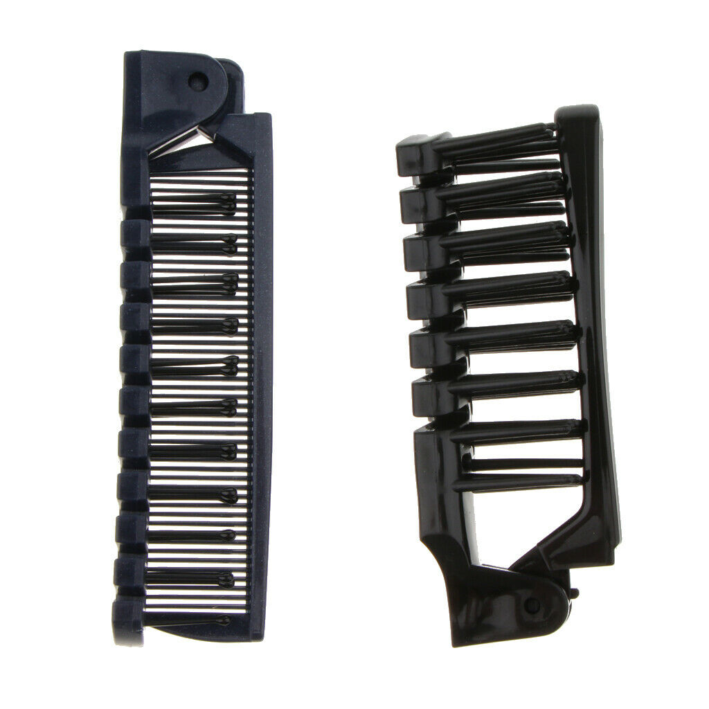 2 PCS Double Head Detangling Comb Brush Folding Pocket Hairdresser Combs Kit