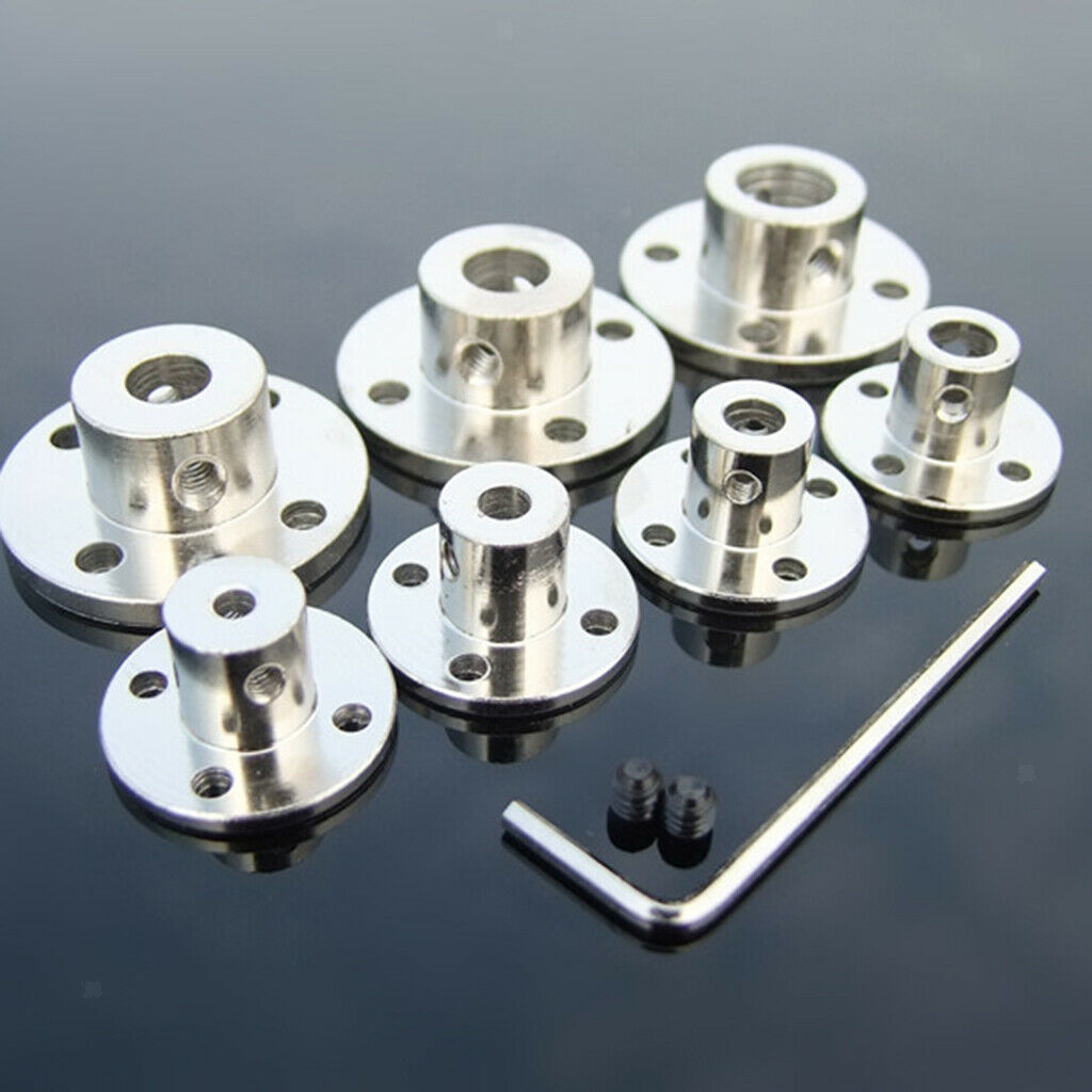 2 Set of  8mm Rigid Flange Coupling Motor Guide Shaft Coupler Motor Connector
