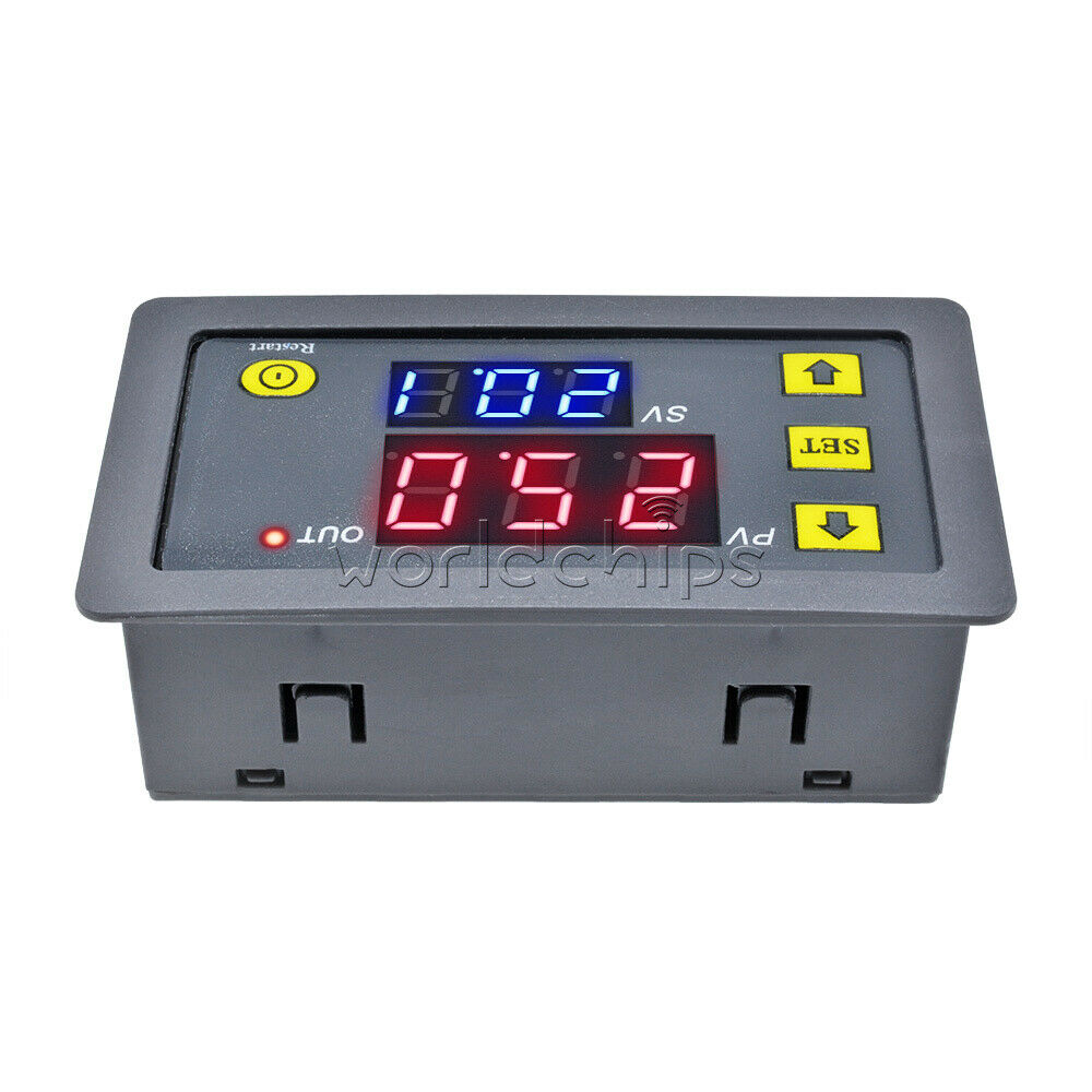 12V Timing Delay Relay Module Thermostat Digital LED Dual Display 0-999 hours