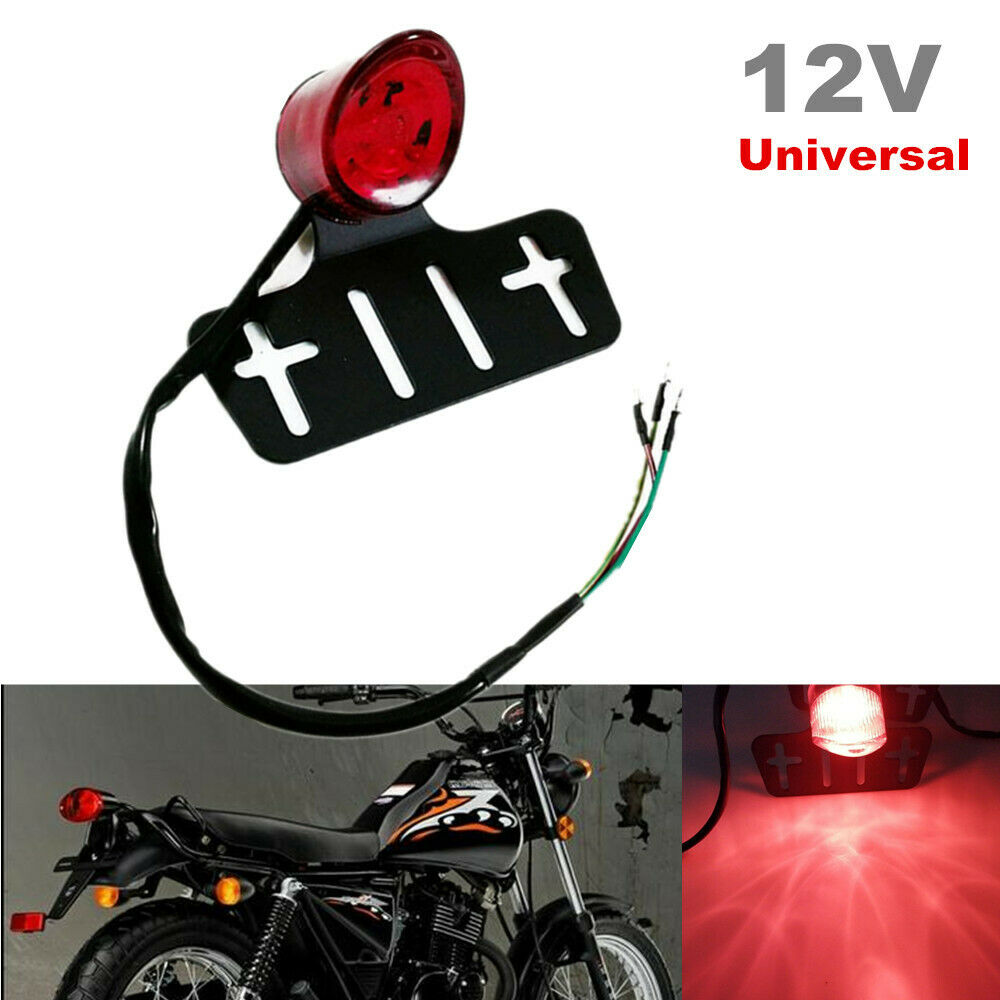 12V Motorcycle Bikes Retro Fender License Plate LED Brake Stop Rear Turn Light