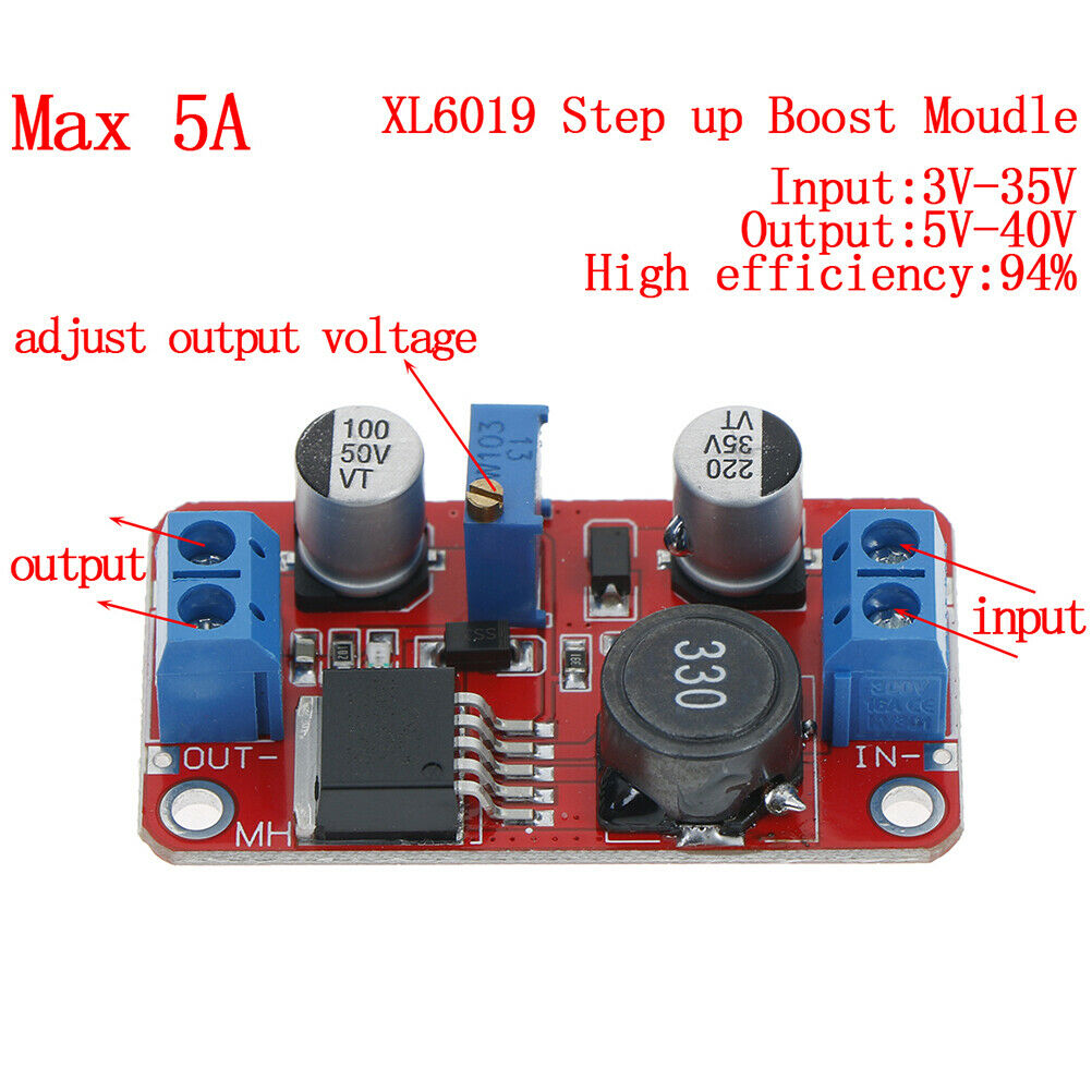 5A DC-DC step up power module boost volt converter3.3V-35V to 5V 6V 9V 12.l8