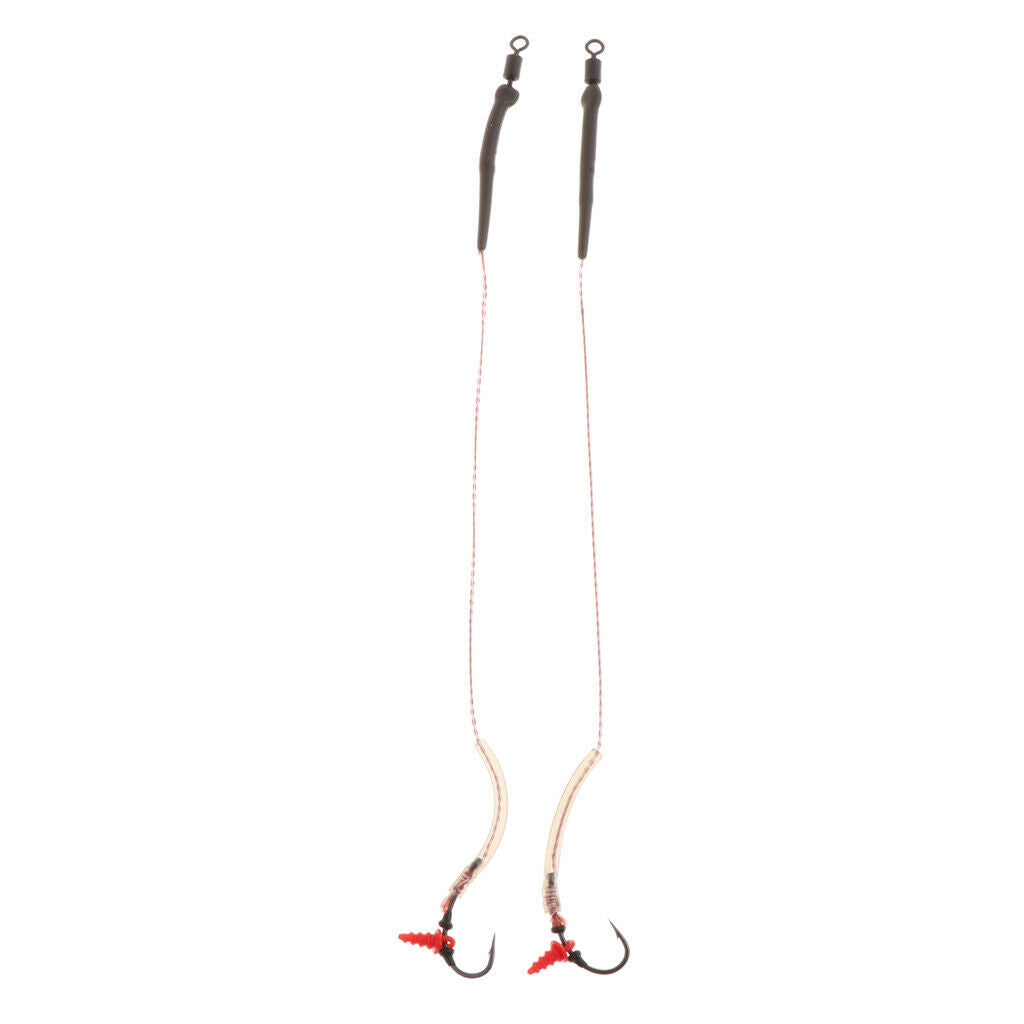 2pcs Carp Fishing Hair Rigs Braided Line High Carbon Steel Hooks G005