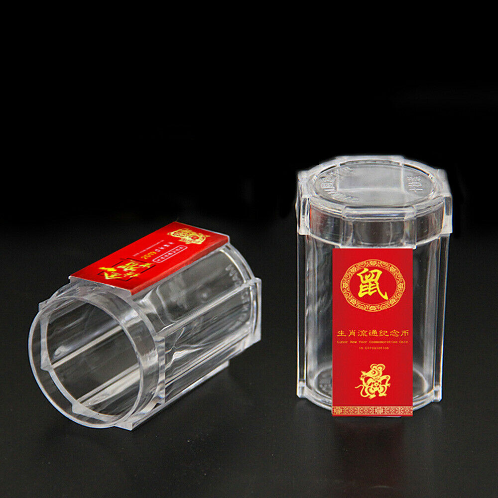 27mm Commemorative Coin Storage Tube Empty Protector Box Holder 20 Coins Collect