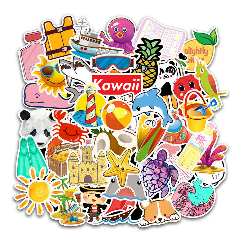 Summer Cool Stickers Pack Pink Girl Anime Stiker For Children On Laptop Phone