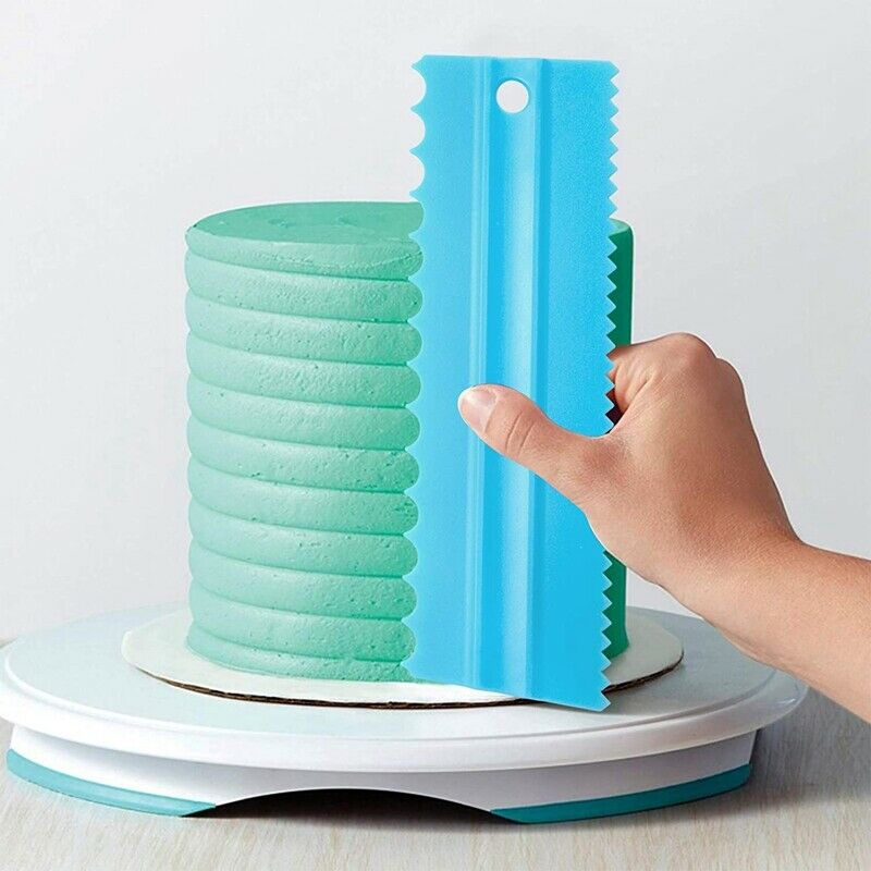 Cake Scraper Plastic Sawtooth Cake Scraper Set Decorating Comb & Icing SmootS2M7