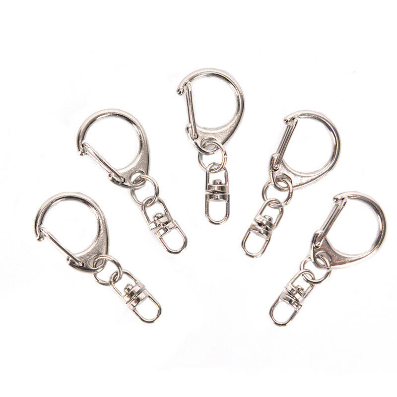 10Pcs/lot Polished Clasp Ring Keyrings Keychain Key Chains DIY Jewelry Making DD