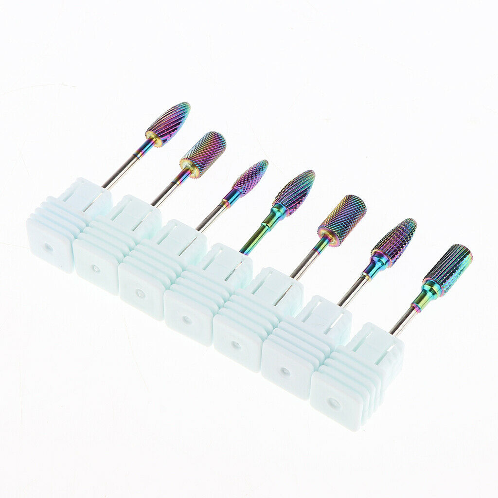7pcs Nail Files Drill Bit Acrylic UV Gels Removing Manicure Grinding Head