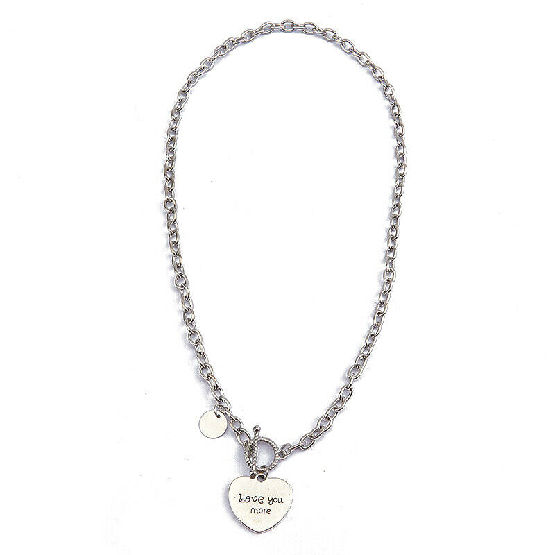 Punk Metal Heart Clavicle Chain Necklace Female Rock Hiphop Choker Necklace G Rf
