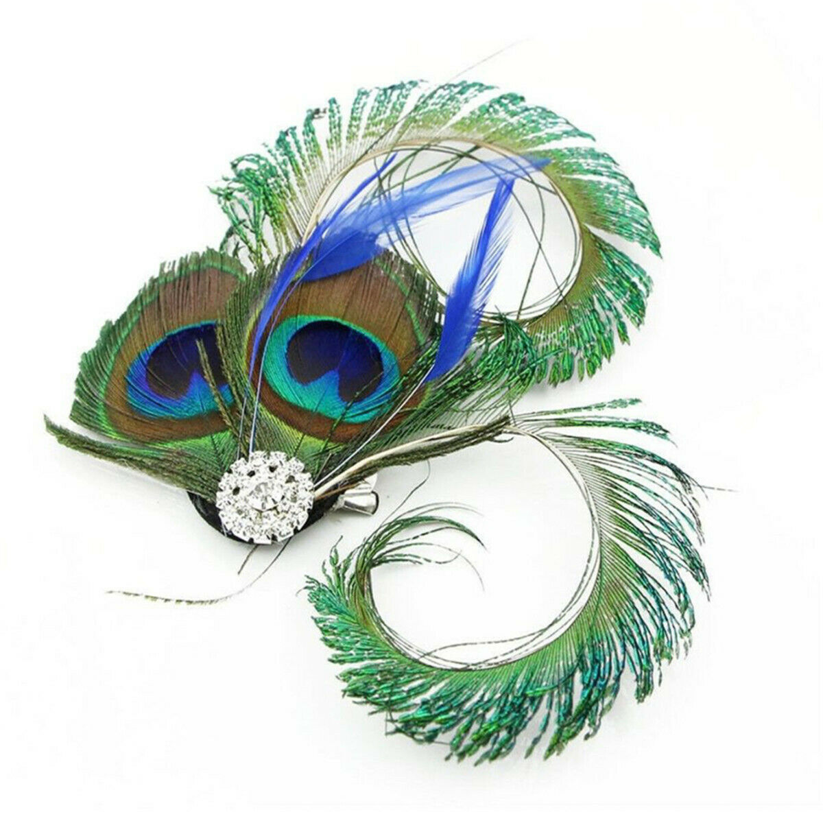 Banquet Headwear Peacock Feather Fascinator Hair Clip Wedding Party Headpiece