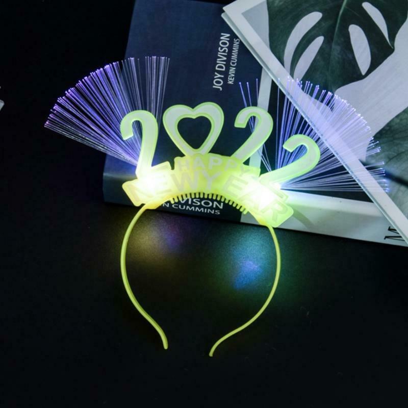 Glowing Happy New Year Headband 2022 Luminous Headband Decoration Party Favors