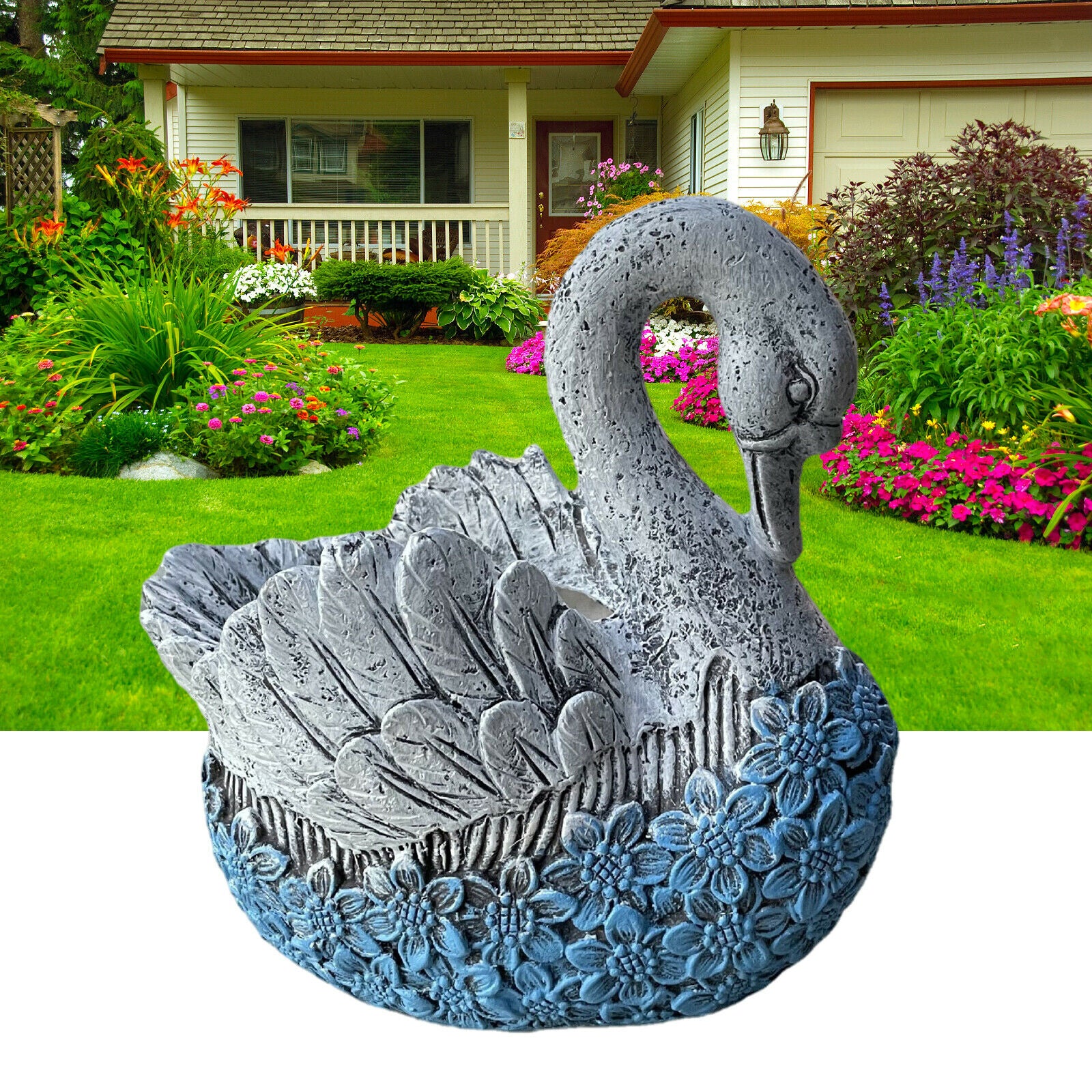 Animal Swan Flowerpot Plant Holder Flower Pot Lawn Patio Decor Creative