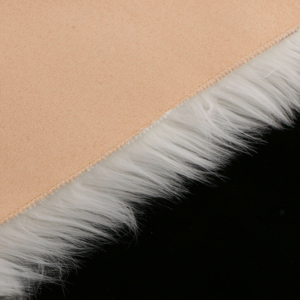 Shaggy Fluffy Area Rug Car Chair Sofa Seat Cushion Floor Mat  Gray+White