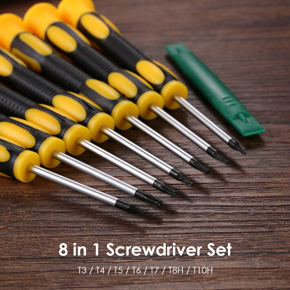 T3 T4 T5 T6 T7 T8H T10H 8 in 1 Screwdrivers Pry Bar Set for Switch Xbox360 @