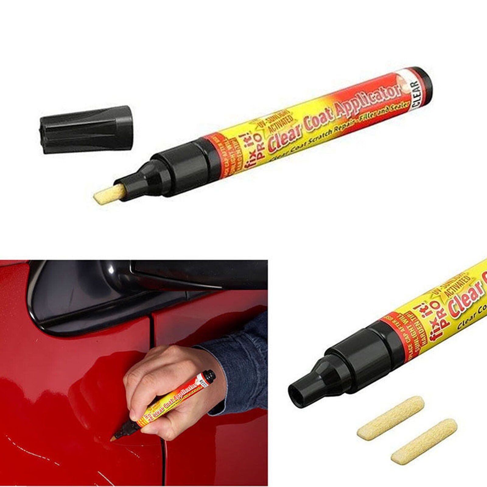 Fix It Pro Car Scratch Repair Remover Pen Clear Coat Applicator Tool Universal x