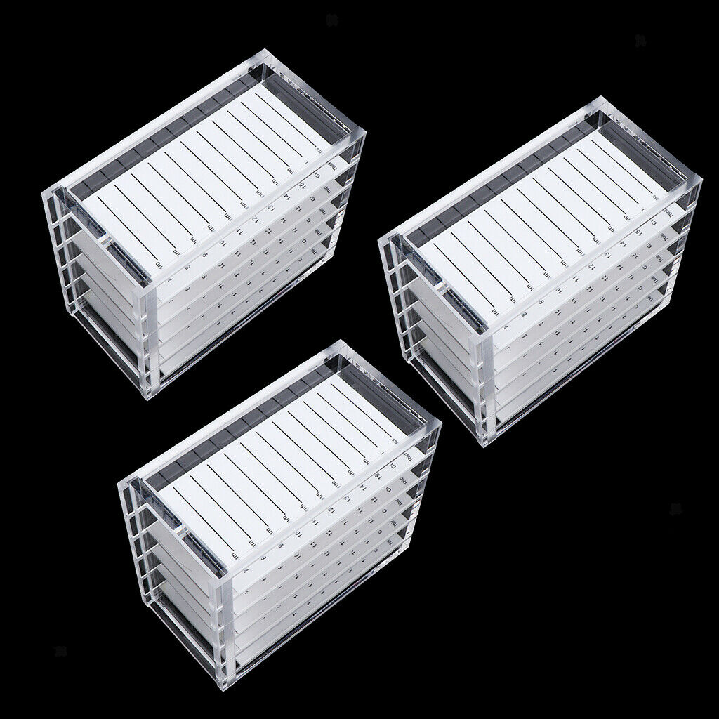 3 Pieces Acrylic 5 Layers False Eyelash Storage Box, Transparent Makeup Display