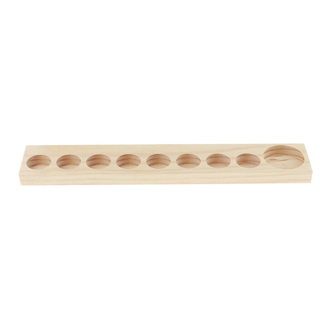 9 Slots Wood Essential Oil Tray Organizer Show Stand Rack Display Storage