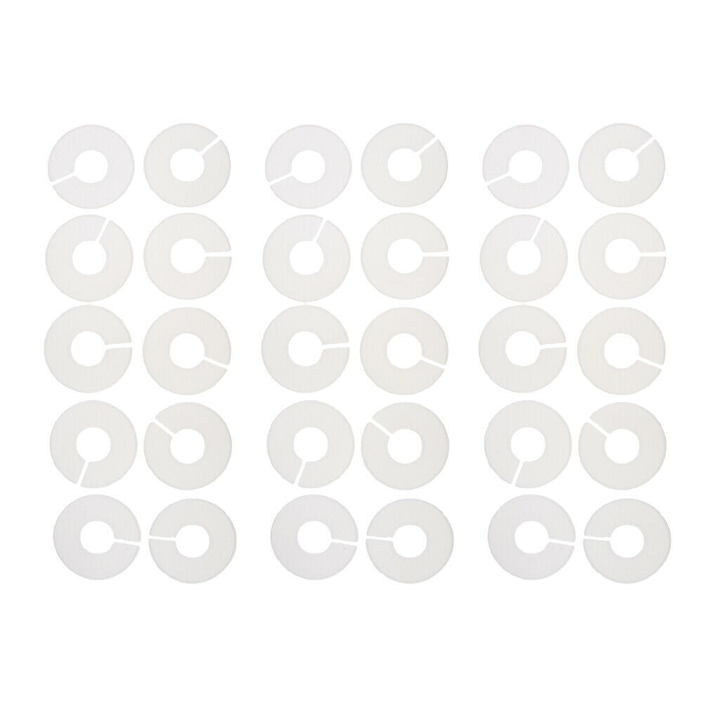 30x Blank Garment Rack Ring Size Dividers Round for Home Closet Dividers