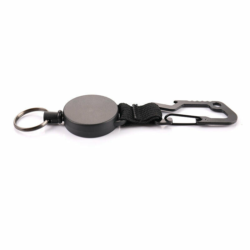Retractable Keychain Key Ring Metal with Steel Wire Multitool Carabiner C.l8