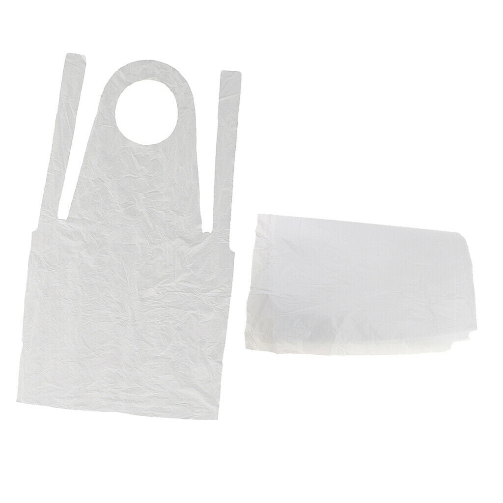 100 Pieces Polyethylene PE Disposable Waterproof Kitchen Cooking Apron