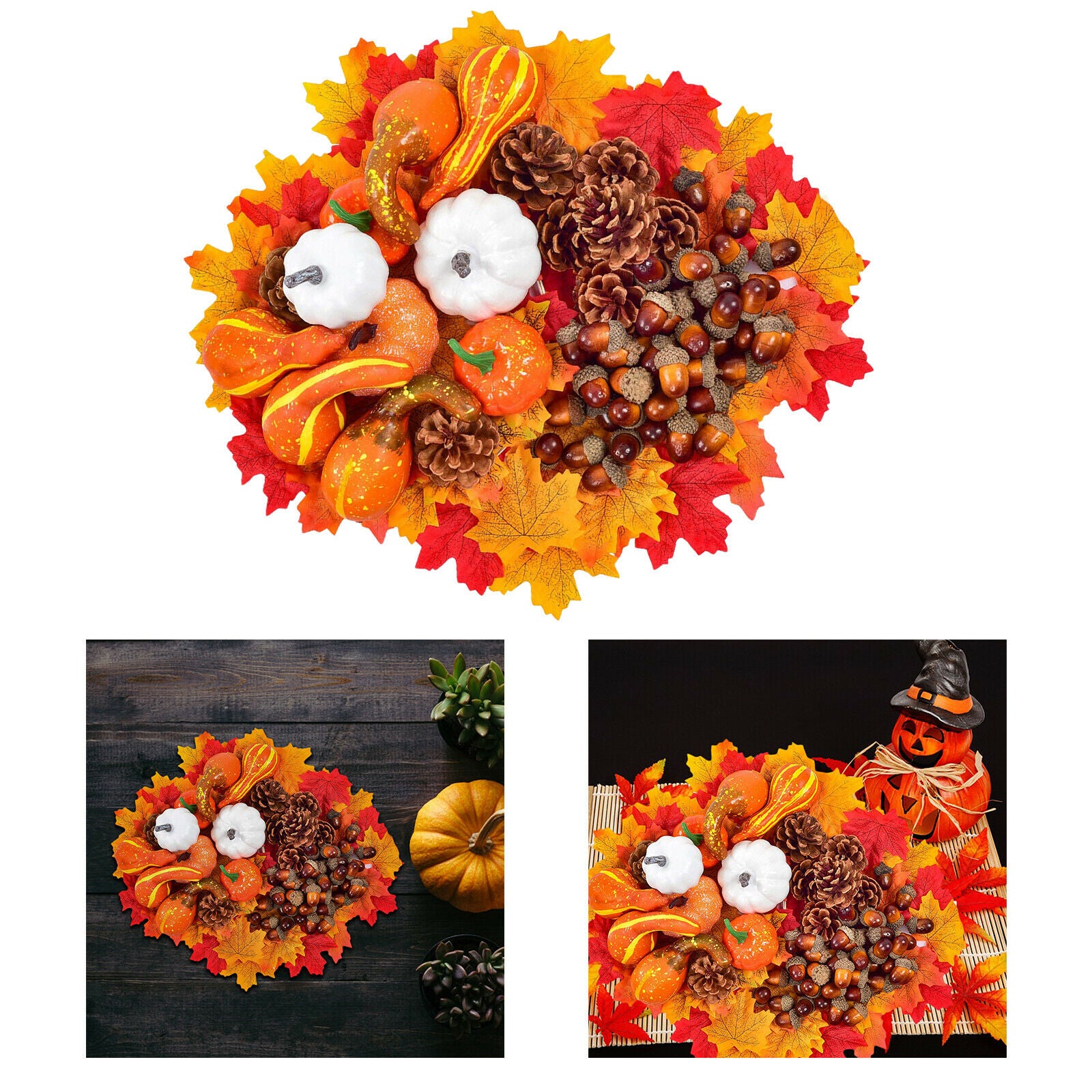 218 in 1 Artificial Pumpkins Maple Leaf Props Halloween Decoration Handwork