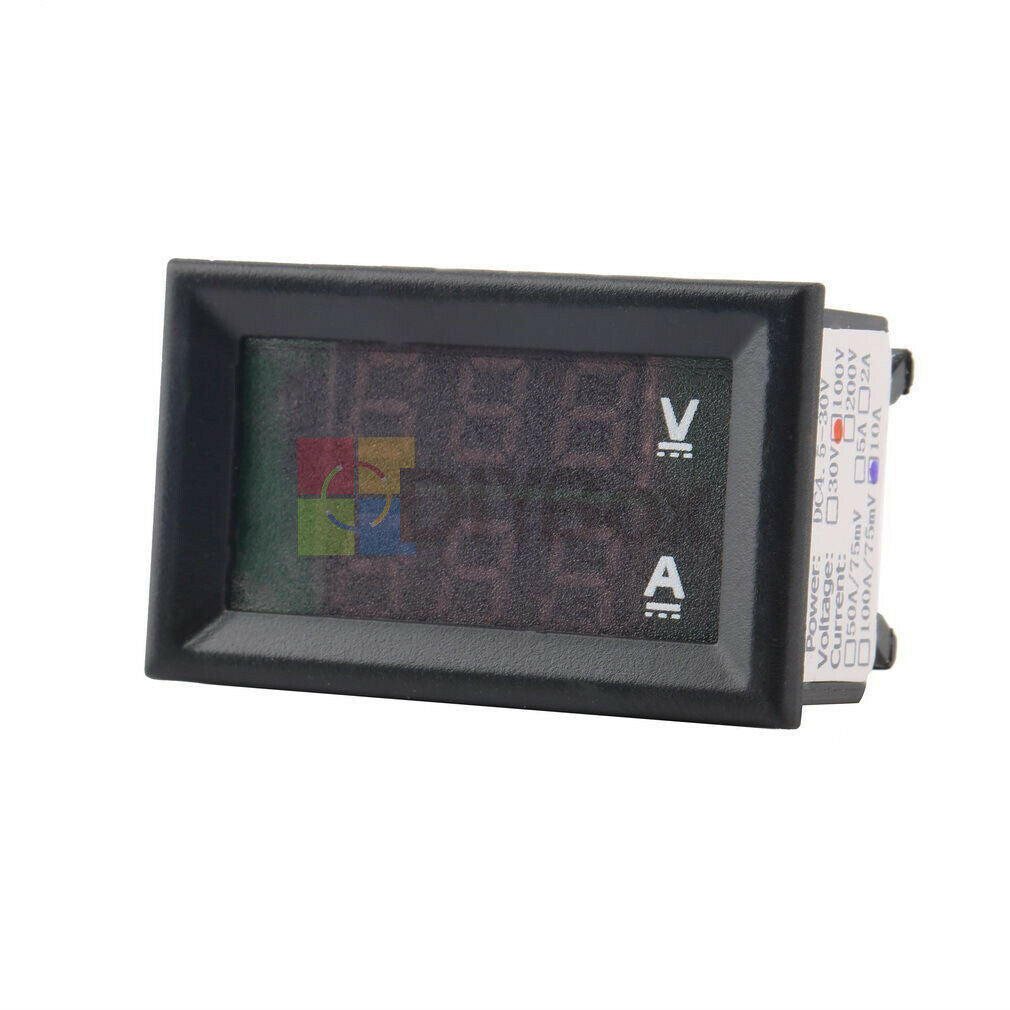 DC 100V10A Voltmeter Ammeter Blue & Red LED Amp Dual Digital Volt Meter Gauge DB