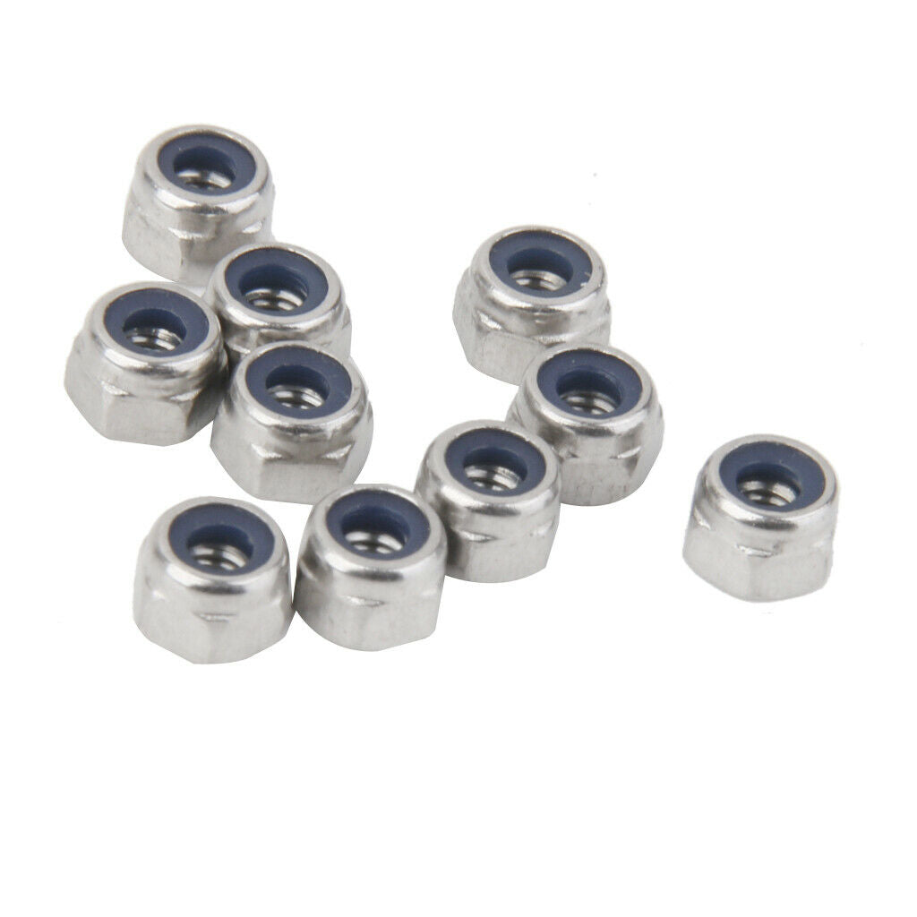 20Pcs M3,M4 Stainless Steel Nuts To Fit Metric Bolts Screws Nylon Insert Locking