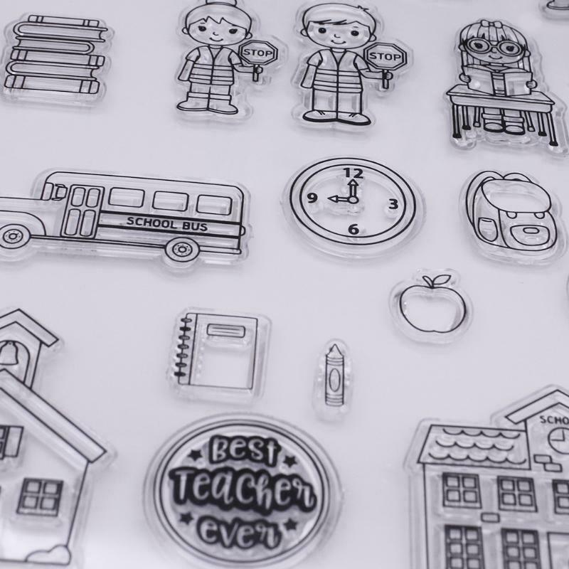 School Bus Silicone Clear Seal Stamp DIY Scrapbook Embossing Photo Album Decor