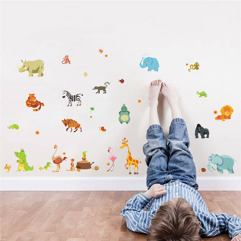 Jungle Animals Wall Stickers for Kids Rooms Safari Nursery Rooms Wall Dec.l8