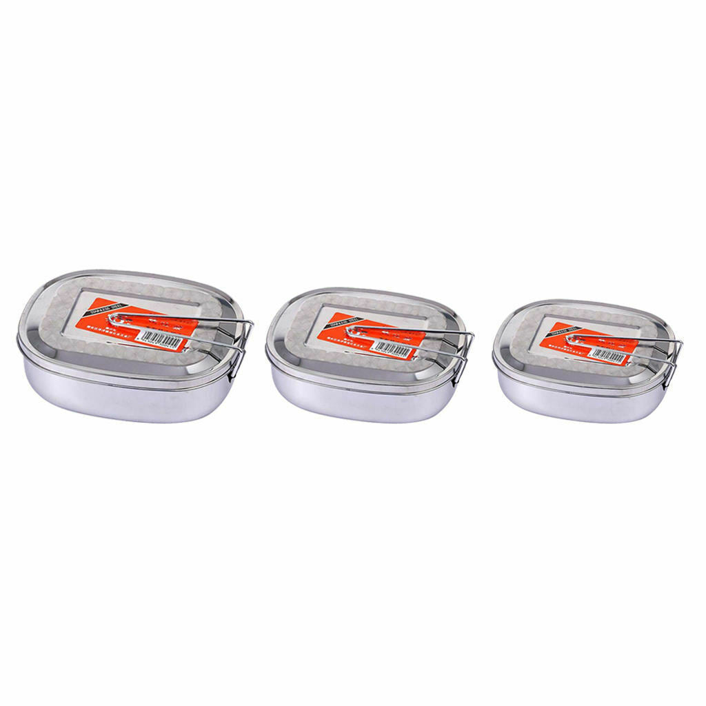 Stainless Steel Bento Lunch Box Outdoor Camping Picnic Food Container M
