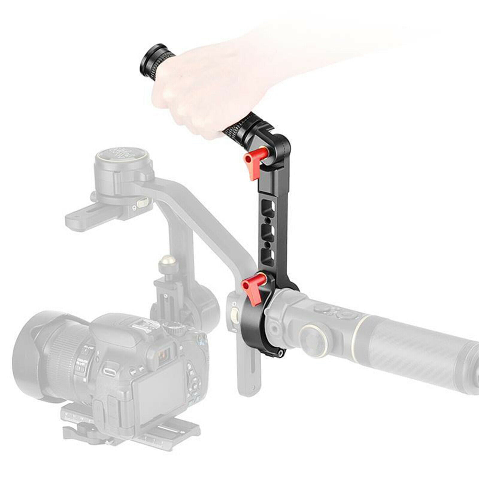 Hand Grip Neck Ring Mounting Clamp Extension Arm for Zhiyun Crane 2S Black