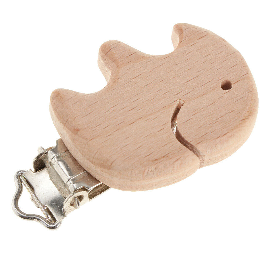 Soother Clip Wooden Teething Clip for Baby - Elephant, as described