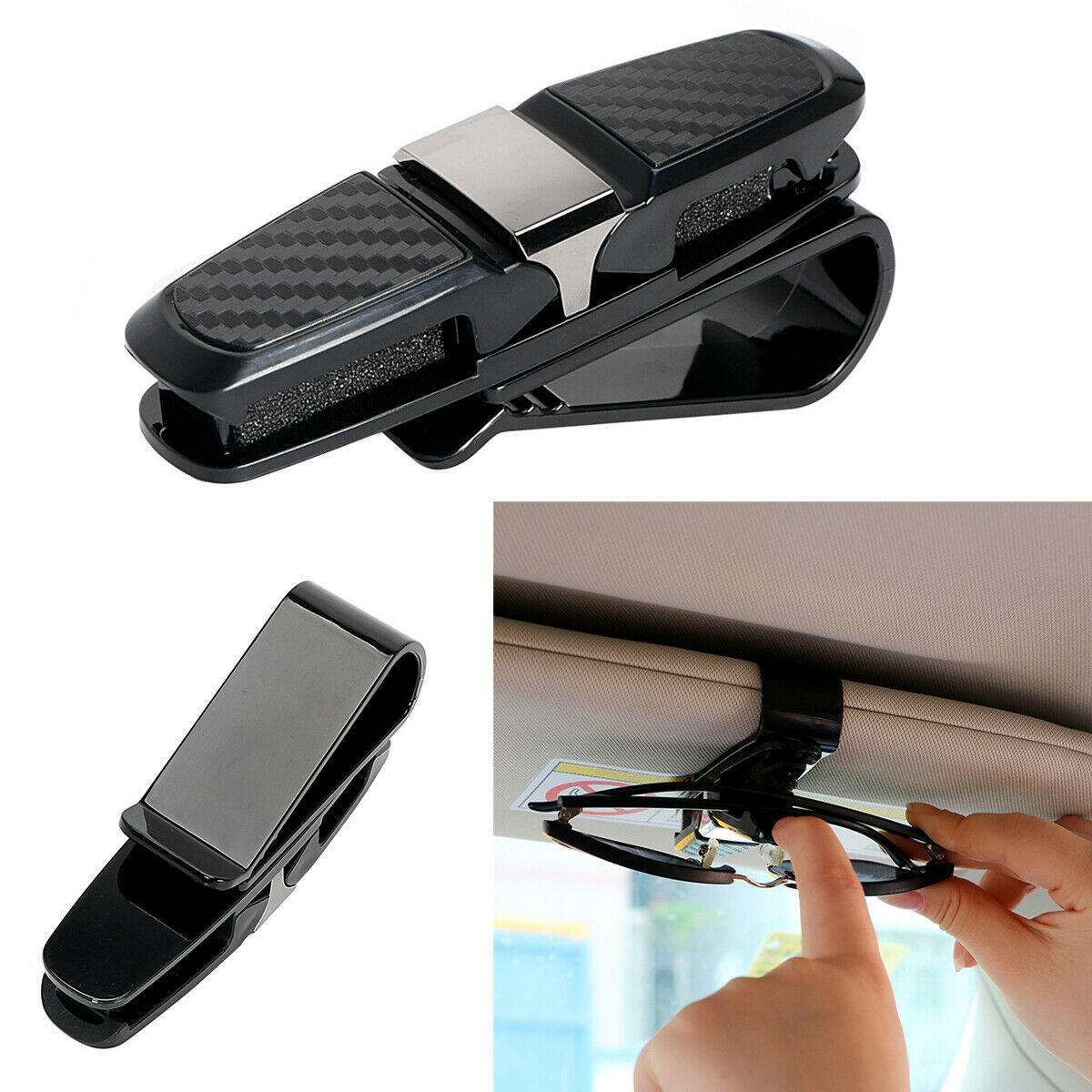 10×3.5×4.2cm ABS Autocar Interior Multi-function Glasses/ Cards Clip Accessories