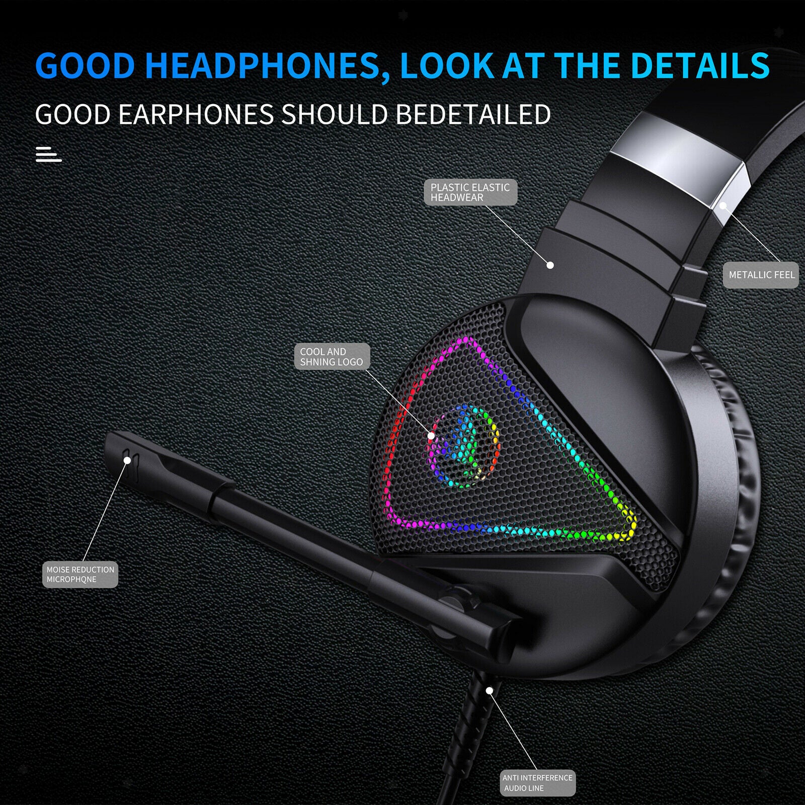 F16 3.5mm Wired Gaming Headset RGB Surround w/ Mic Headphones For PC Laptop