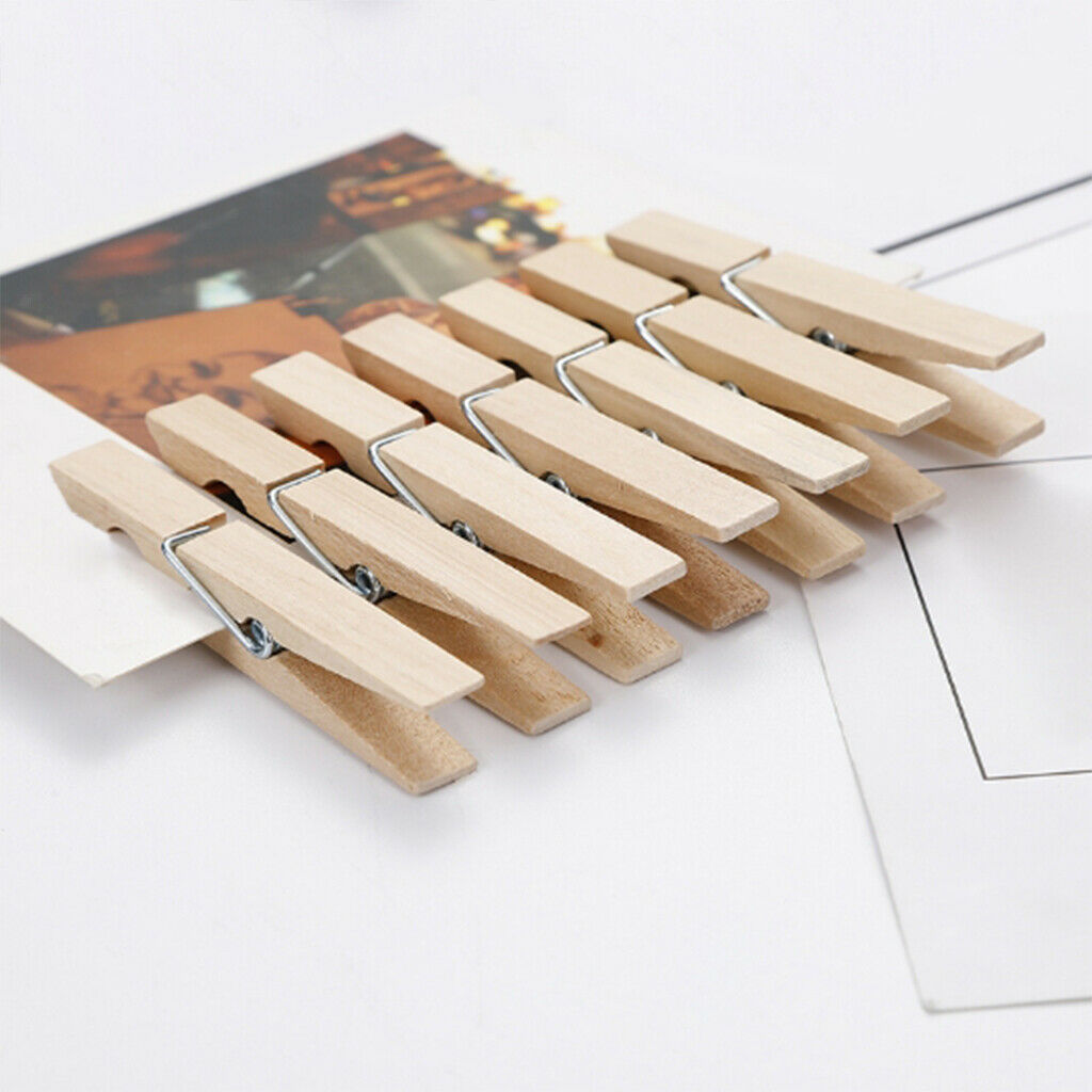 100 Pack Mini Wooden Photo Peg Clothespin Clips Embellishments Wedding Decor