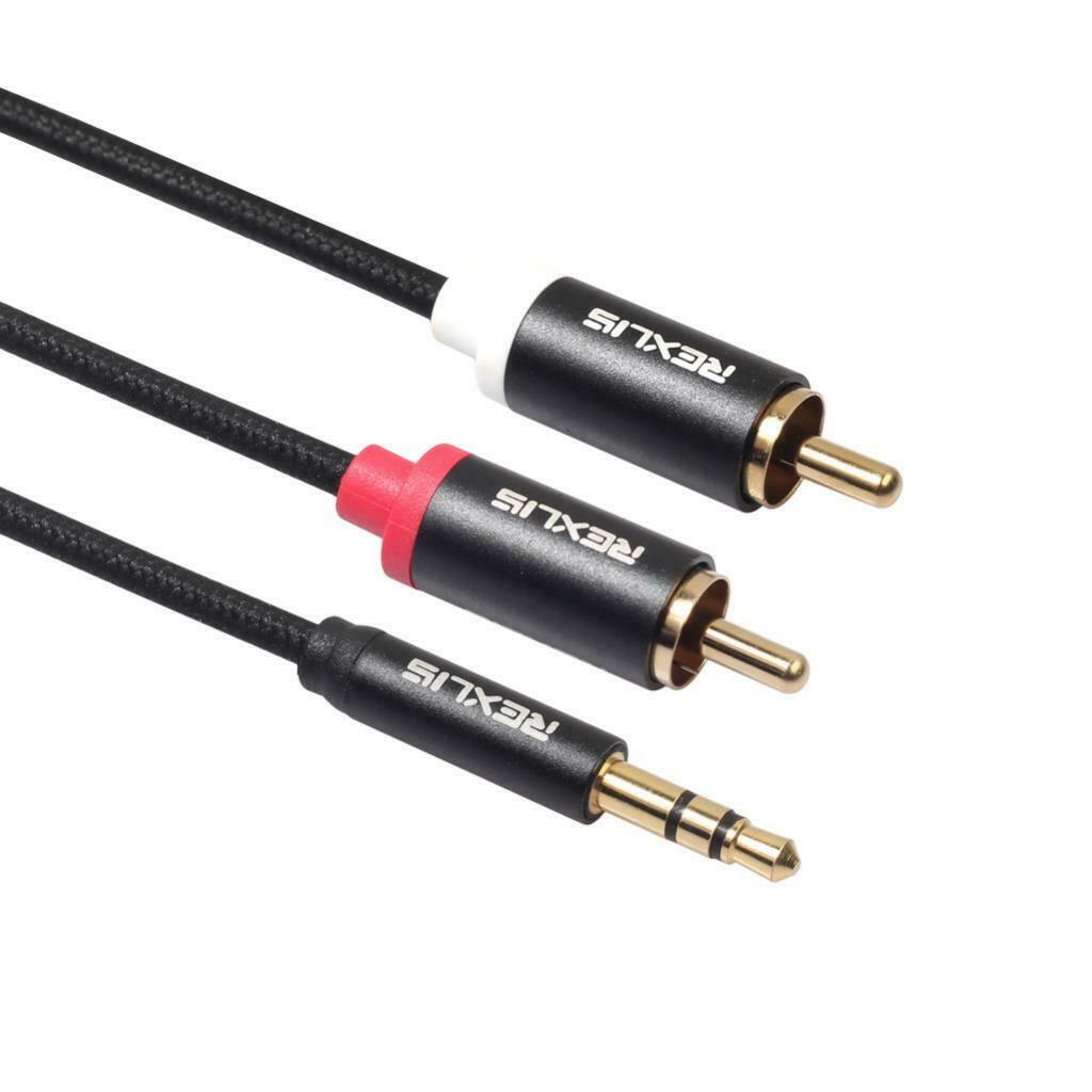 Black 50mm AUX AUX AUX AUX AUX AUX Cable Subwoofer Splitter Cable 50cm