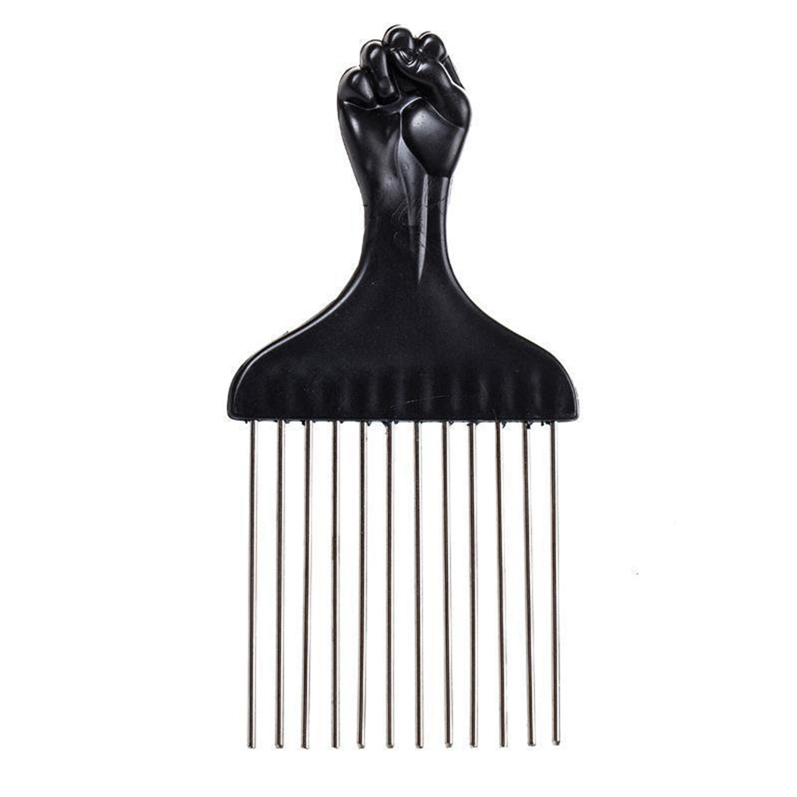 Afro Metal Comb Pik Unitangle Black Fist Metal African Hair Pik